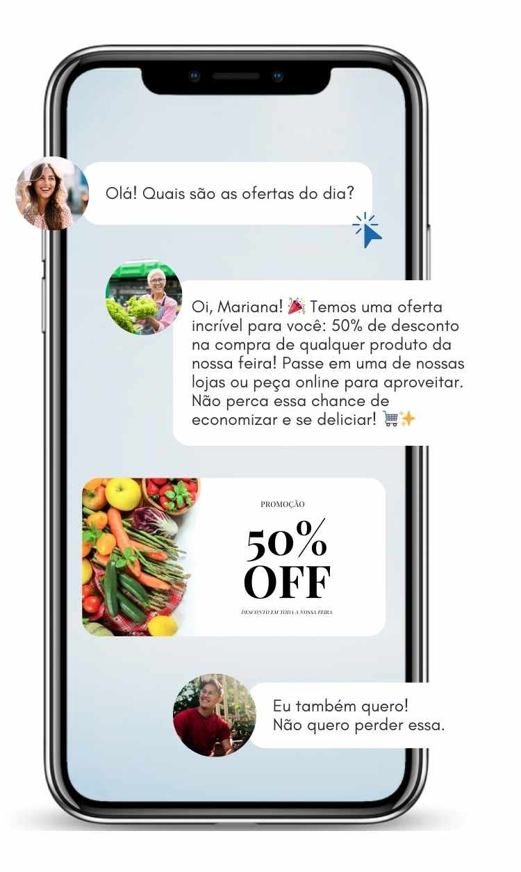 Chatbot para o cliente: uma imagem de um chatbot projetado para interagir com os clientes via whatsapp